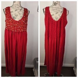 Victoria Secret Maxi Dress Sz L Embellished Satin Burgundy Fairy VTG Gold Label